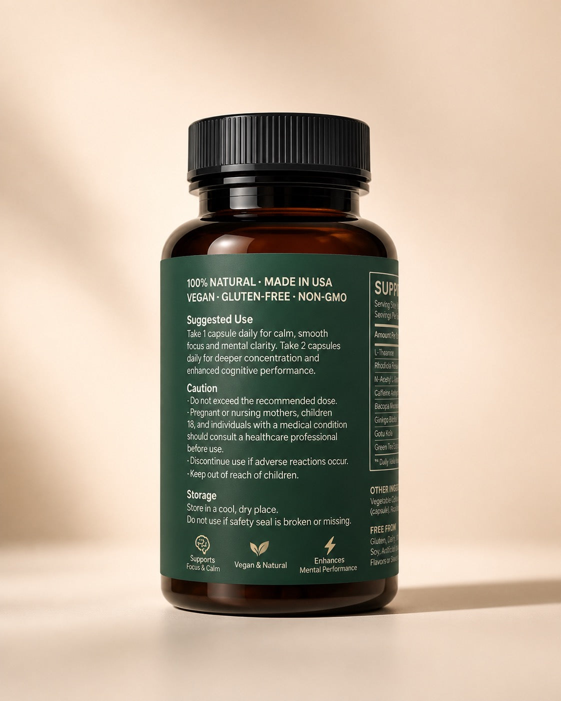 Pure Focus Nootropic Capsules – Calm, Clear Clarity
